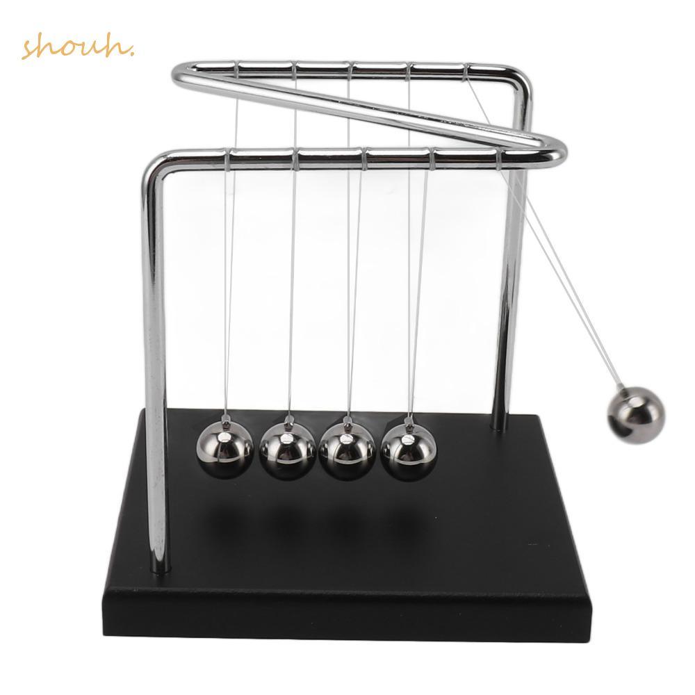 SHOUH Balance Pendulum Ball, 5.51x4.65x5.91in ฐานไม้เดสก์ท็อป Balancing Balls, Energy Conservation ส