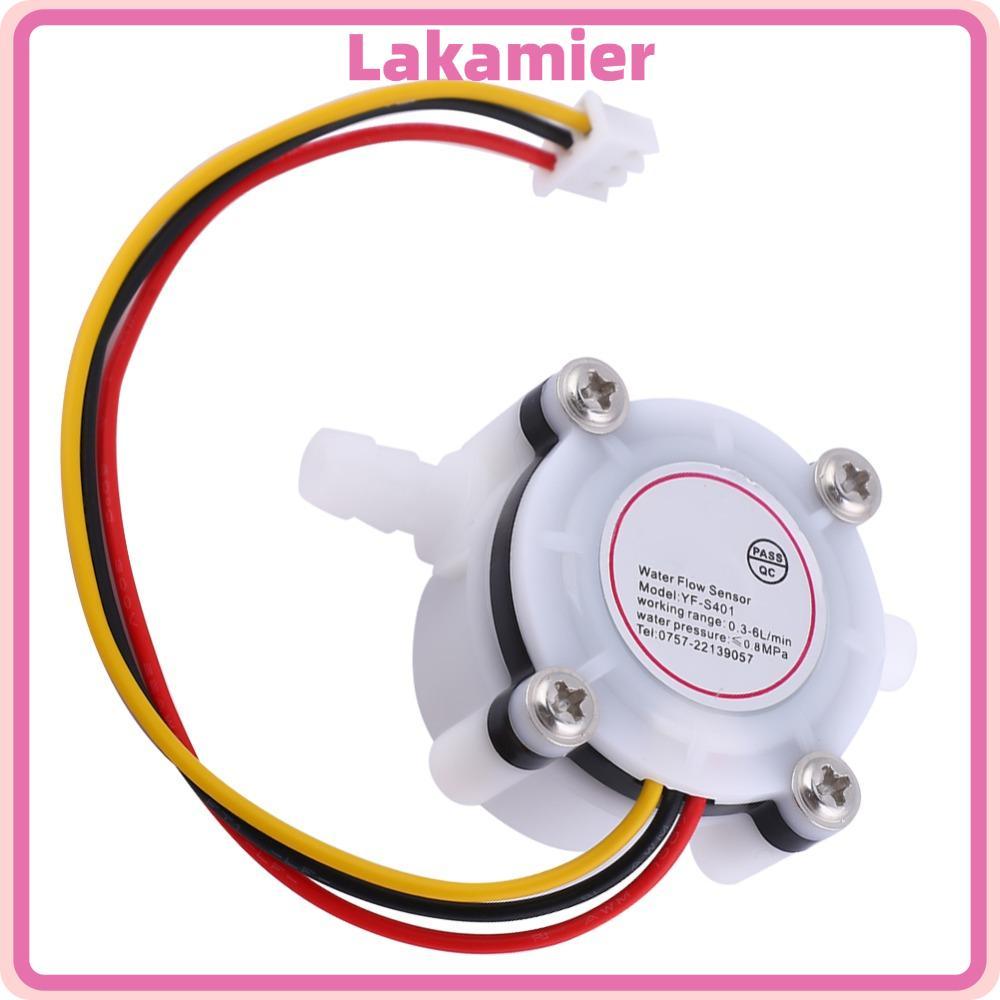 LAKA Water Flow Sensor, G1/4" YF-S401 Water Hall Flow Sensor, Hall Effect พร้อม Barb Joint 0.3-6L/mi