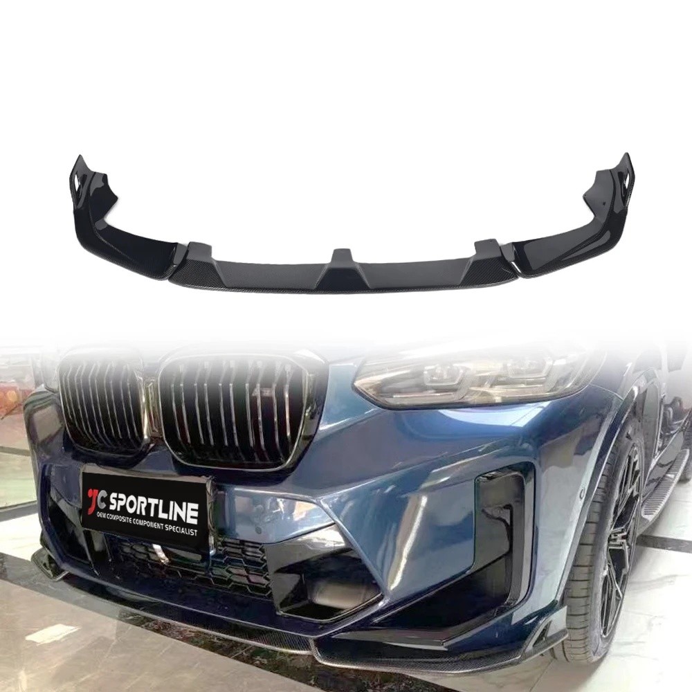 2YFS Original คาร์บอนไฟเบอร์ X3M X4M รถกันชนด้านหน้า Lip Splitter สําหรับ BMW X3M F97 X4M F98 LCI 20