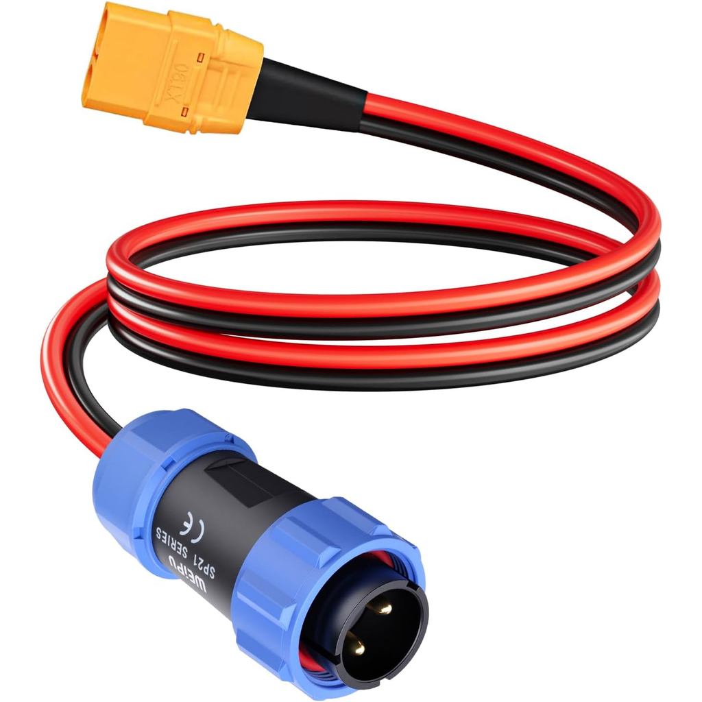 ELFCULB Aviation Plug to XT90 Cable, 12AWG XT90 Female Connector to Aviation Male 12V Charing Cable 