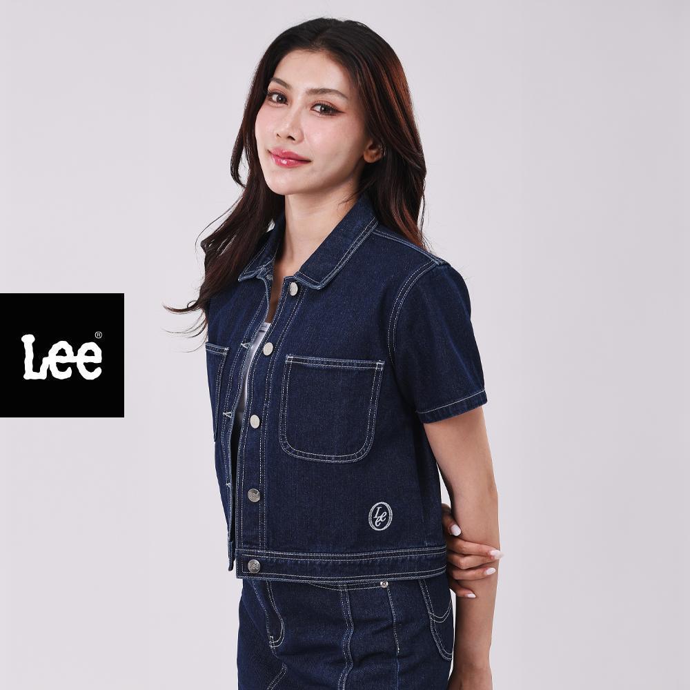 LEE เสื้อเชิ้ตแขนสั้นผู้หญิง Cropped รุ่น LE S326WSHSN35 สียีนส์เข้ม