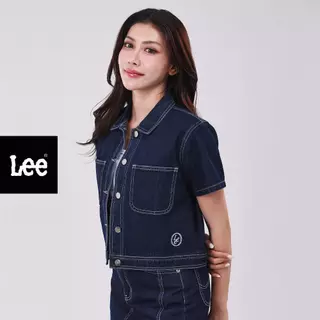 LEE เสื้อเชิ้ตแขนสั้นผู้หญิง Cropped รุ่น LE S326WSHSN35 สียีนส์เข้ม