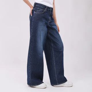 LEE กางเกงยีนส์ผู้หญิง เอวสูง ทรงขากว้าง Wide Leg รุ่น LE S226WWIDN26 สียีนส์เข้ม