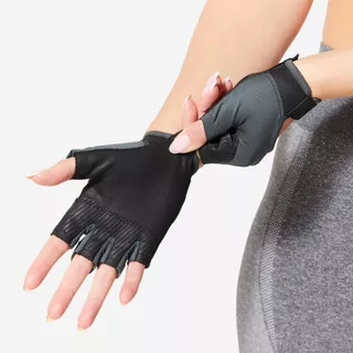 Decathlon Breathable, Durable Fitness Gloves ถุงมือใส่ออกกำลังกายที่มีคุณสมบัติระบายอากาศได้ดีและทนทาน - Black/Green