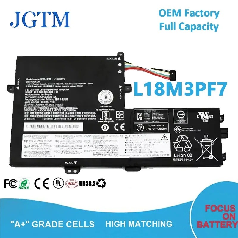 L18M3PF7 L18M3PF6 L18C3PF7 แบตเตอรี่สําหรับ Lenovo C340 S340-15API S340-15IWL