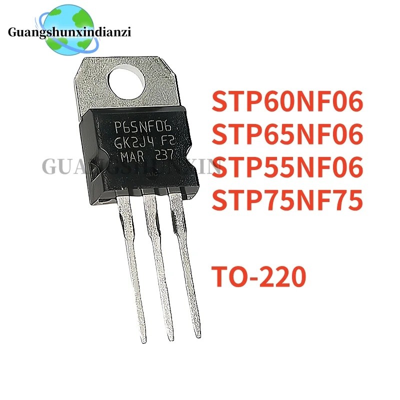 1-5PCS P65NF06 P60NF06 P75NF75 P55NF06 STP65NF06 STP60NF06 STP75NF75 STP55NF06 TO-220 ขายส่ง Field E