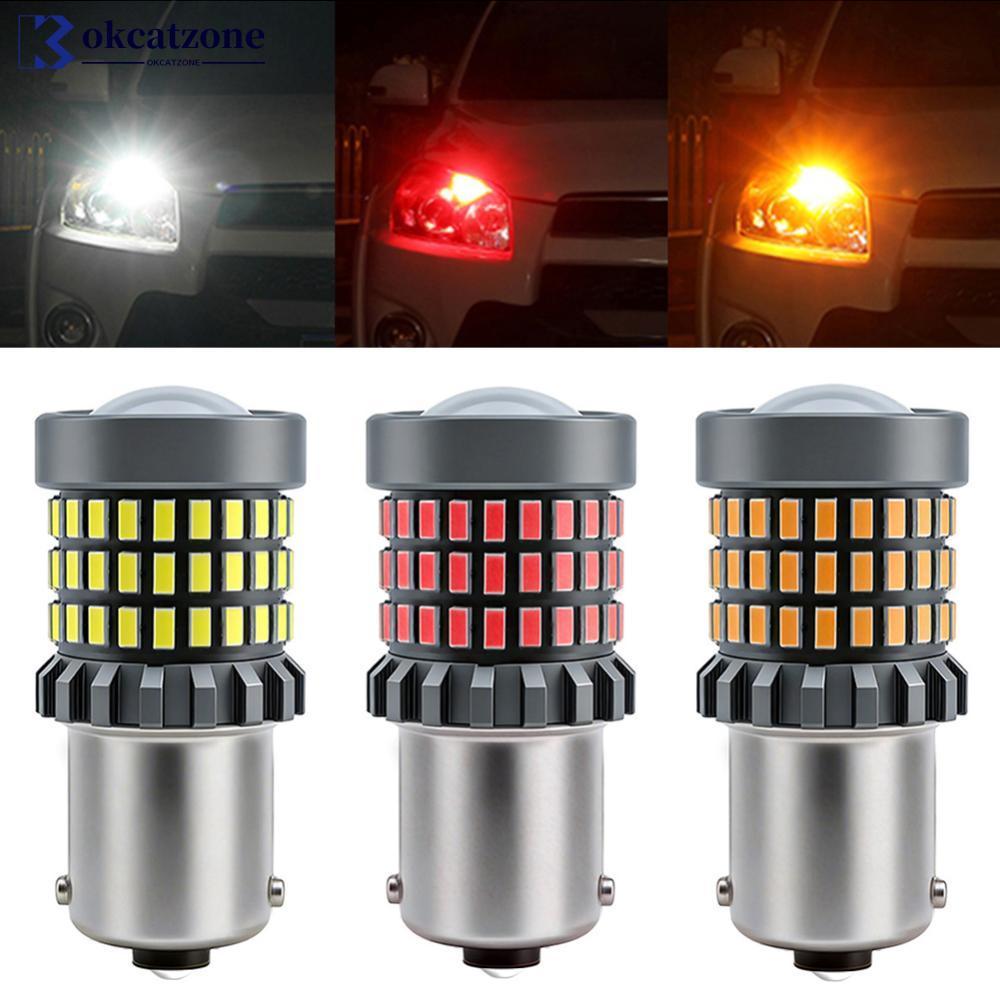OKCATZONE 1156/1157/3157/7443 รถ LED ไฟหน้าหลอดไฟสัญญาณย้อนกลับเปิดโคมไฟวิ่ง Bright 3014 69SMD W8Z4