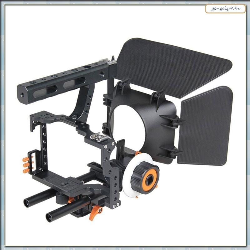 [ZBM] Video Cage Rig Kit GH4 A7S A7 A7R A7RII A7SII กล้องวิดีโอพร้อมกล่อง Matte Follow Focus กล้อง D