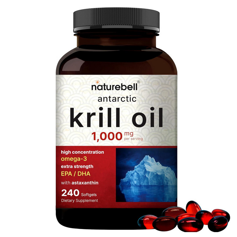 Deep Ocean Harvest Krill Oil Omega 3 EPA DHA with Astaxanthin Antioxidant Supplement Offers All-Round Protection for Heart, Brain, Eyes, Joints and Healthy Aging Process