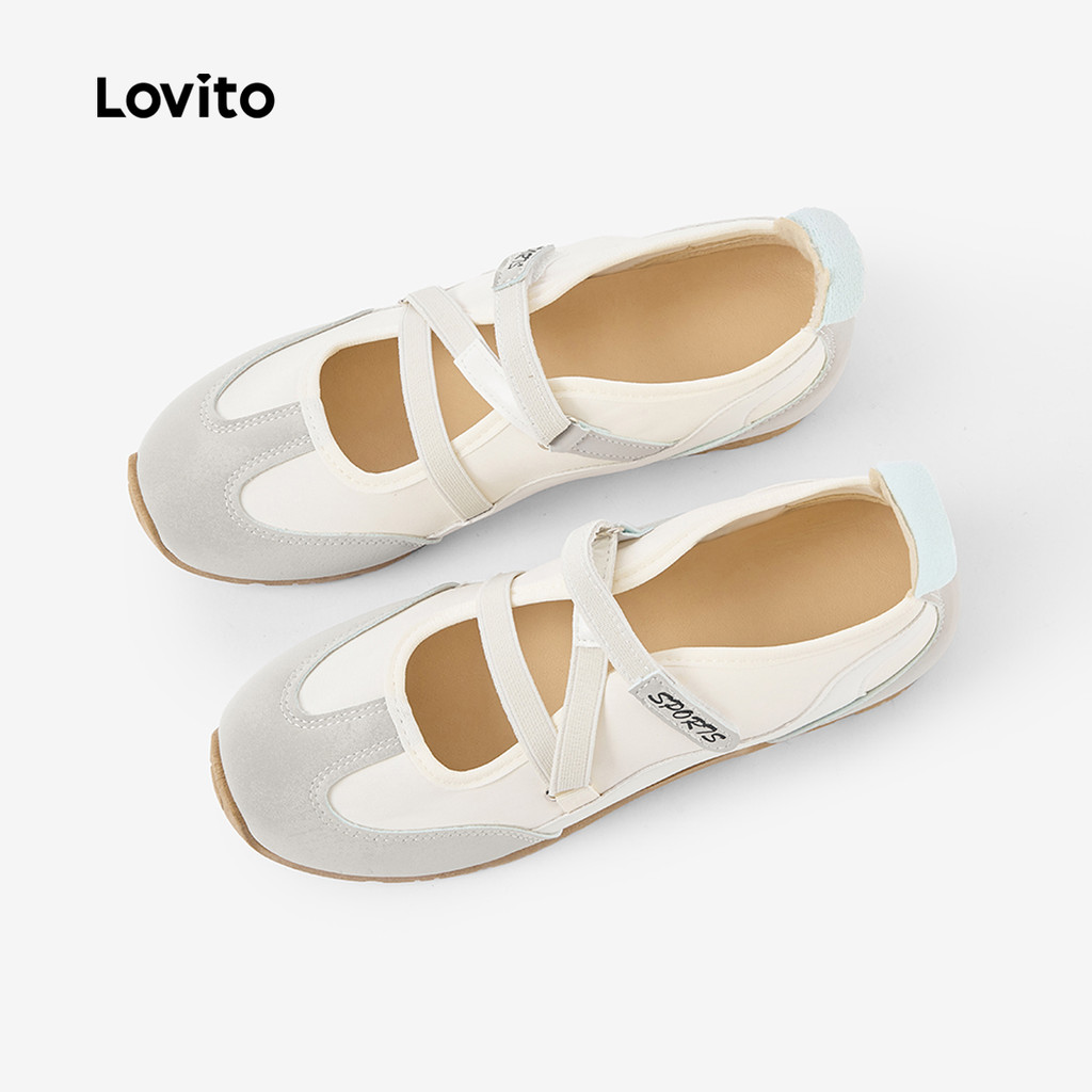 Lovito حذاء رياضي بتصميم باليرينا خفيف — أوف وايت — صورة 4