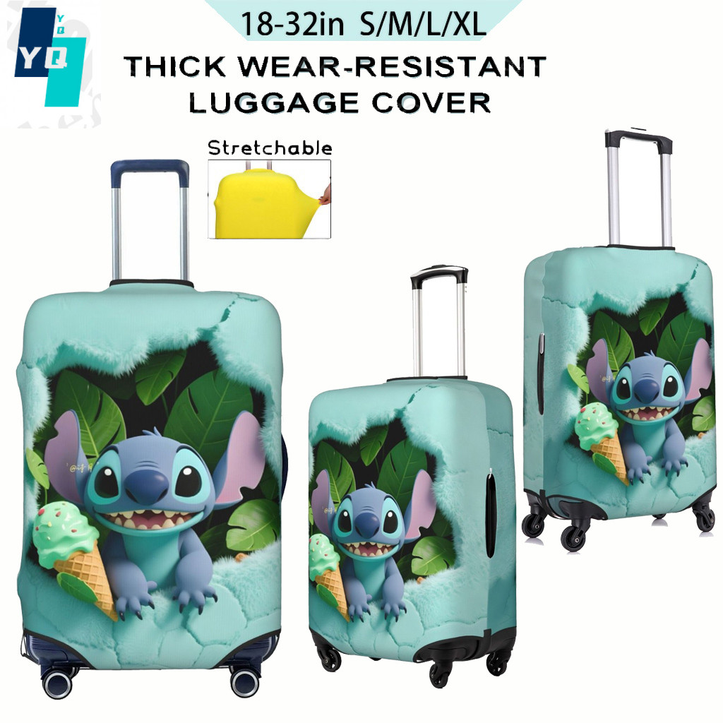 Disney Lilo Stitch พิมพ์กระเป๋าเดินทางยืดหยุ่นกระเป๋าเดินทาง Protector Cover Washable Baggage Cover 