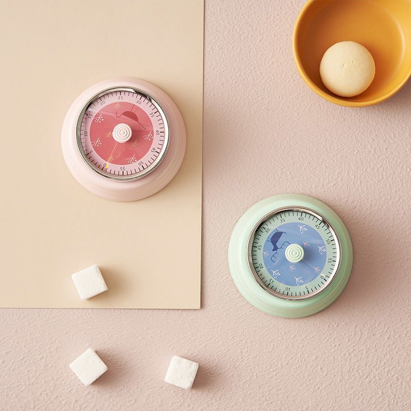 Creative Kitchen Timer Reminder Mechanical Timer พร้อมแม่เหล็กตู้เย็นสติกเกอร์ทําอาหารในครัวเรือนทํา