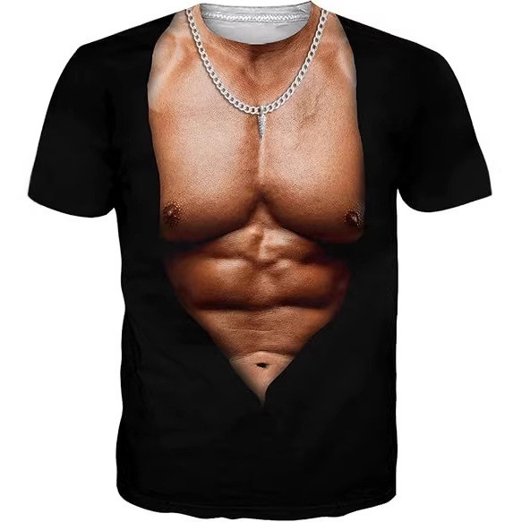 Yama Abdomen Muscle คอสเพลย์พิมพ์เสื้อยืดพิมพ์ดิจิตอลคอกลมผู้ชาย 26815TX