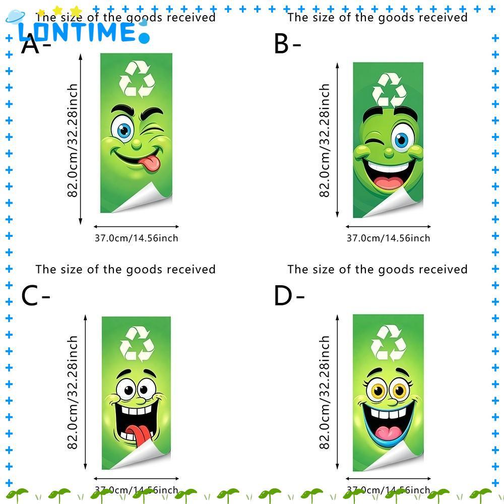 LONTIME ขยะสามารถรูปลอก, Self กาวบล็อกน้ําถังขยะสติกเกอร์, Eye Catch Easy Paste Vivid Expression ตลก