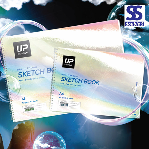 UpCreative Sketch Book Wire OPP Cover A3/A4 165GM
