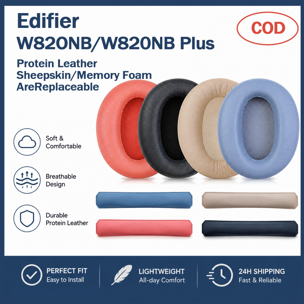 หูแทนสำหรับ Edifier W820NB / W820NB บวกหูฟัง Headband หูฟองน้ำหมอนฝาครอบ Earpads Ear pads  Earpbuff 