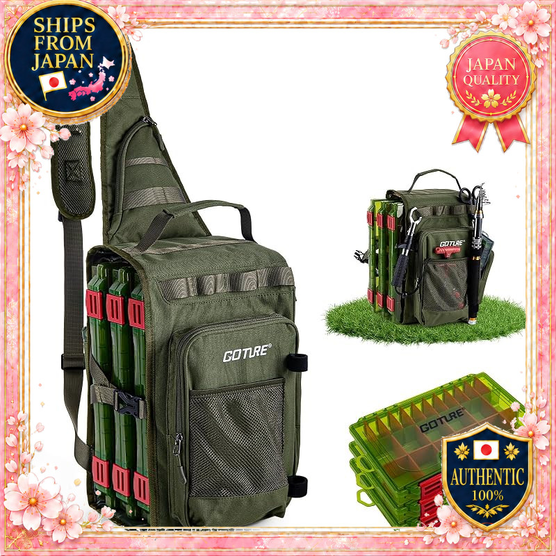 Goture Fishing Bag with 3 Tackle Boxes - 12L Shoulder Type