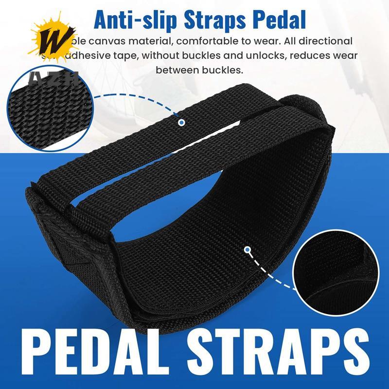 Fixed Gear Fixie BMX จักรยานจักรยาน Anti-slip สายรัดกาวคู่เหยียบคลิปเข็มขัดสีดํา .wazhihfuxiafth