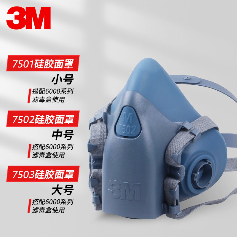หน้ากากป้องกันแบบครึ่งหน้าซิลิโคน 3M 7503 7502 7501 ไม่สามารถใช้งานได้โดยลำพัง