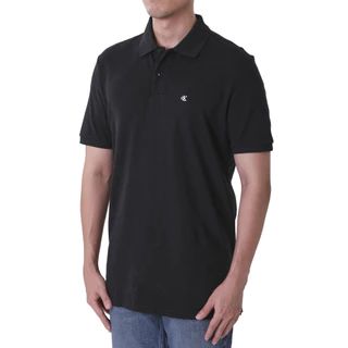 CALVIN KLEIN เสื้อโปโลแขนสั้นผู้ชาย Cotton Pique ทรง Regular รุ่น 4RB012G UB1 - สีดำ