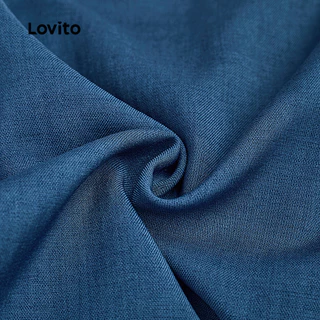 Lovito แคชชวล ชุดจัมพ์สูทสายซิปสั้นสำหรับผู้หญิง ช่วงฤดูใบไม้ผลิ/ร้อน L143ED475