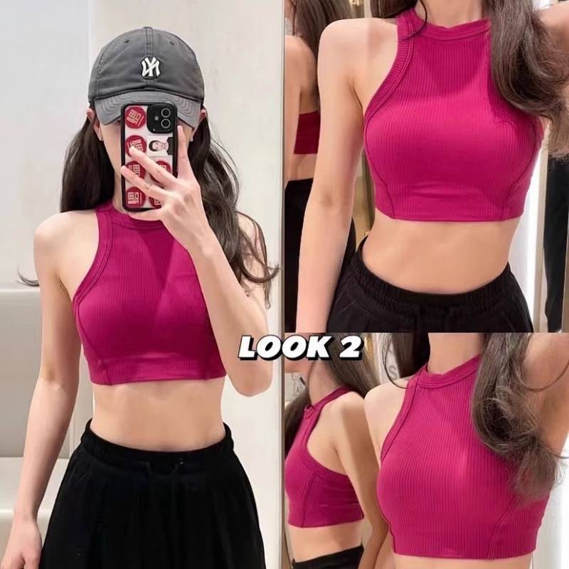 One-Piece Cup Thread Sports Vest Women's Yoga Workout Bra Underwear Running Breathable Top I-Shaped 