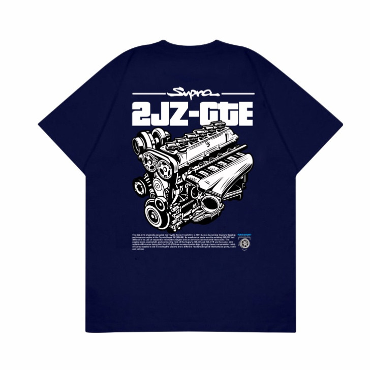 เสื้อยืด Unisex Distro พร้อม Toyota Supra MK4 2JZ-GTE Machine ภาพรถ