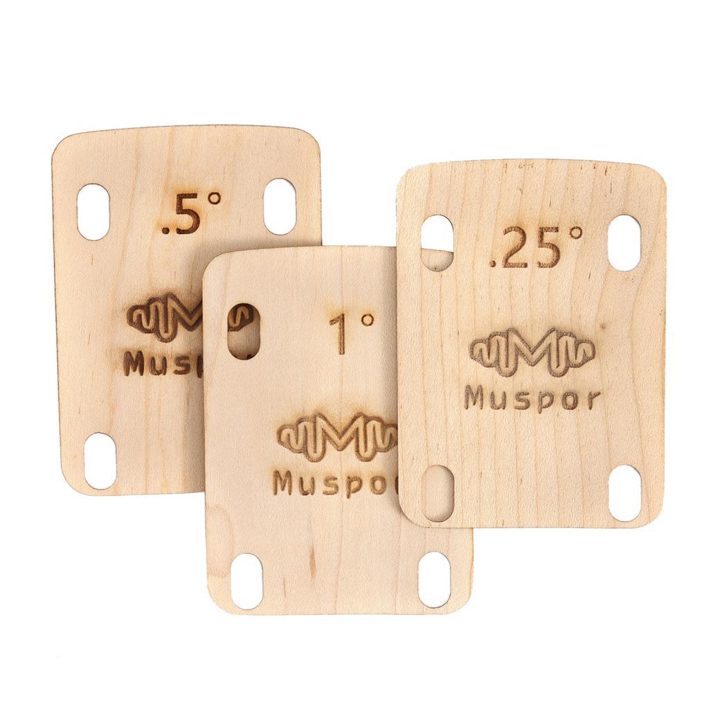Vbabyhome-TH 0.25.5 1 องศาคอ Shims Muspor MX0360D กีตาร์ 3 ชิ้น 0.25 0.5 ชุดไม้สำหรับ Bolt-on Bolts