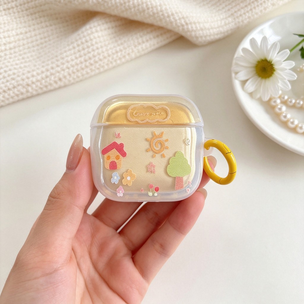 Ins wave house cloud cat case เหมาะสําหรับ Airpods 3/1/2/pro2/Pro3 Airpods 4 Apple ไร้สายบลูทูธ anti