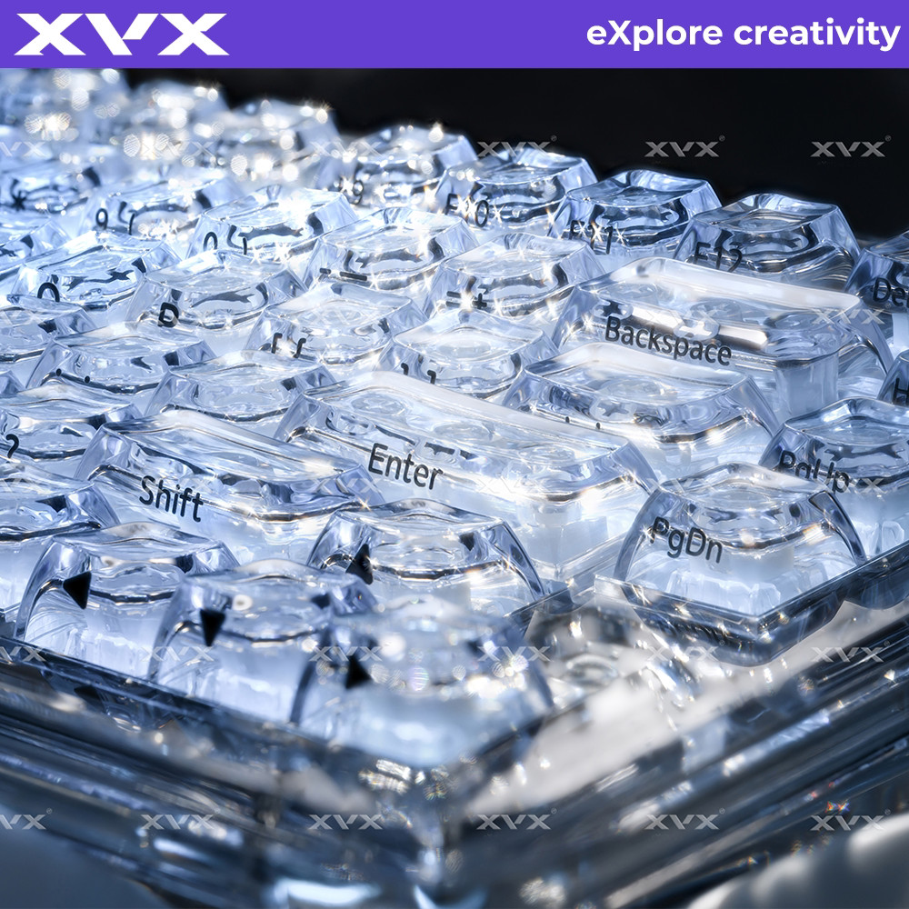 Wooting EV63|ปุ่มกด XVX Ice Soul 2.0|พิมพ์ข้างคริสตัล|SA Profile แบ็คไลท์โปร่งใสสําหรับคีย์บอร์ดเชิง