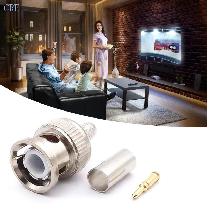 CRE 5 10 แพ็ค BNC ประเภท Solder Converter BNC ชายปลั๊ก Crimp Connector Connector