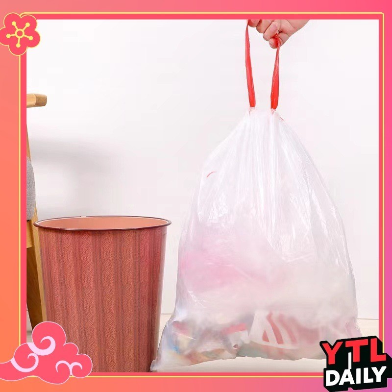 ถุงขยะ ถุงขยะดำ ถุงขยะมีหูหิ้ว ถุงขยะเหนียว ขนาด 45x50 ซม. 15 ใบ/ม้วน ใช้งานสะดวก