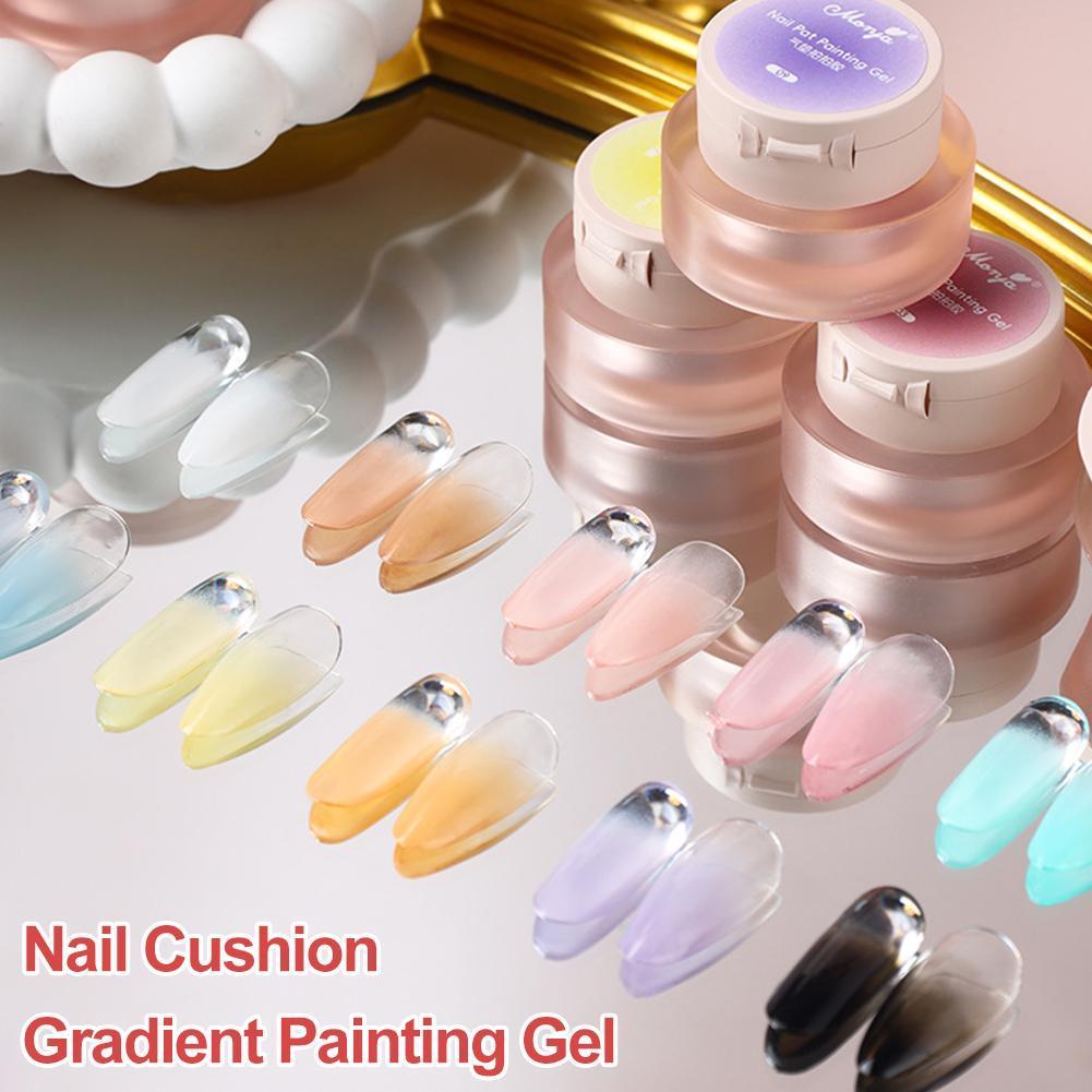 Monja Elastic Mesh Nail Cushion Gradient Patting Gel Nail Art Lasting Gel Long S4u6
