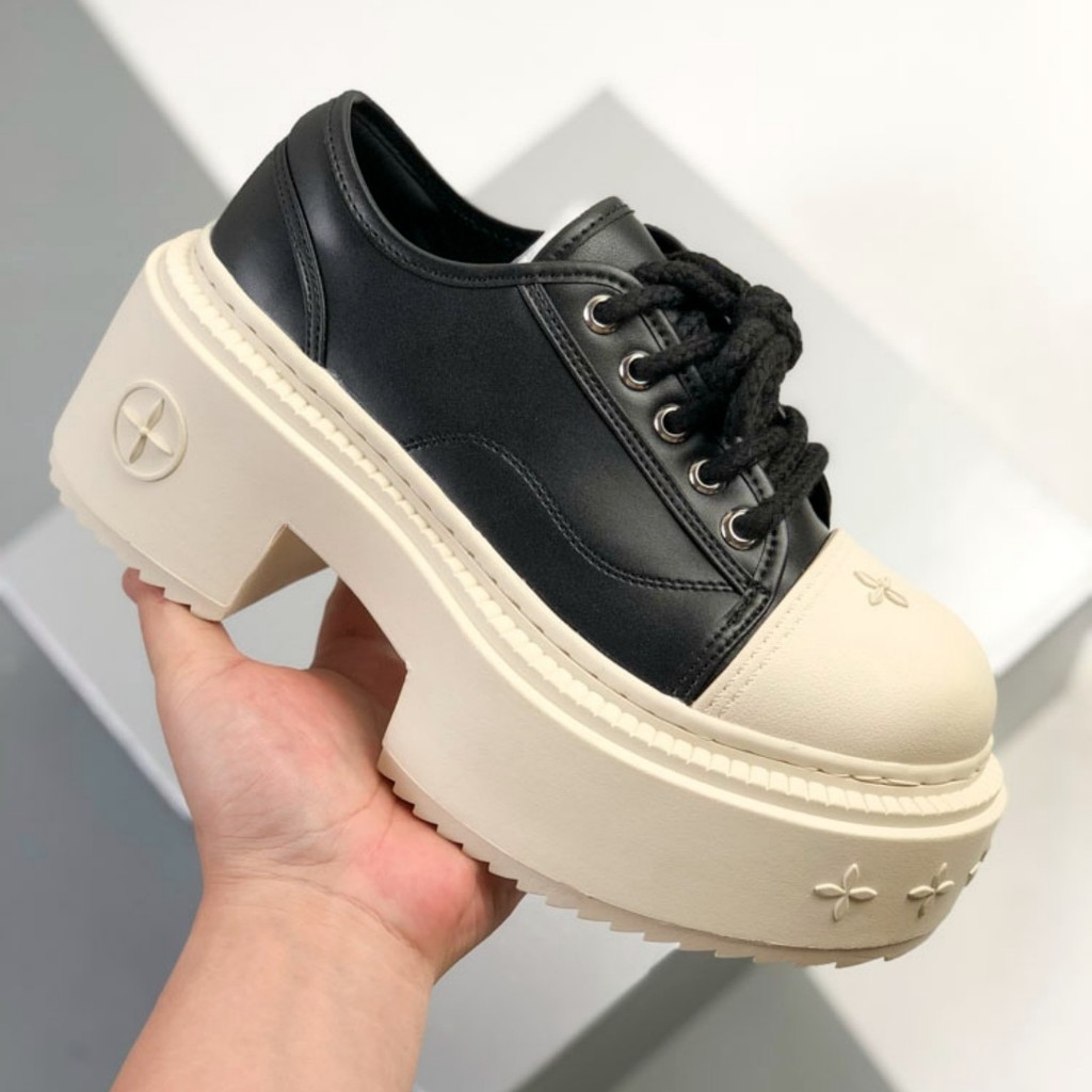 SMFK เข็มทิศ Wilderness Derby รองเท้า 7 ซม.หนา Soled Low-Top รองเท้า Lace-Up รองเท้าผู้หญิง