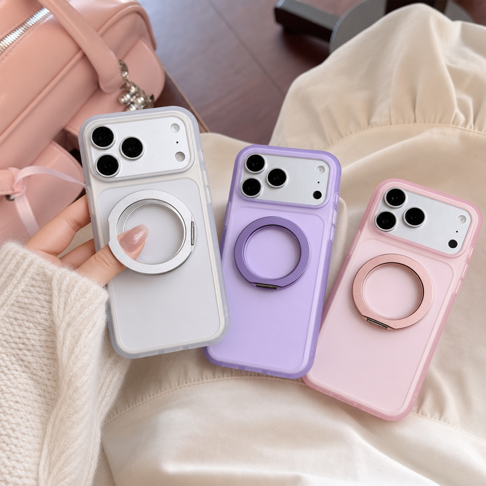 360° Rotating Magnetic สนับสนุนเคส For iPhone 17 Pro Max 13 16 15 11 14 12 16e 17e 17promax 16promax เคสโทรศัพท์มือถือ