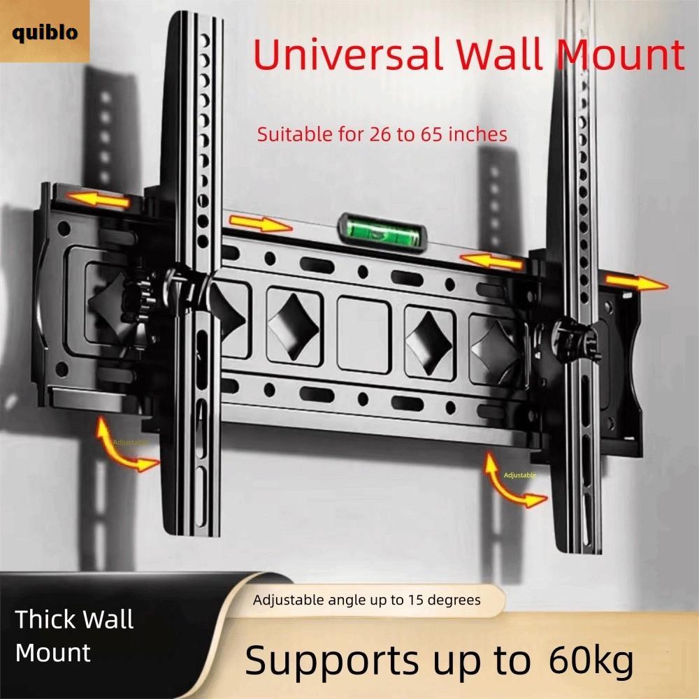 QUIBLO TV Hanger ติดตั้งง่าย Tilt 15° ขายึดติดผนัง, Universal เสริมสร้างปรับได้ 26-75 นิ้ว TV Stand 