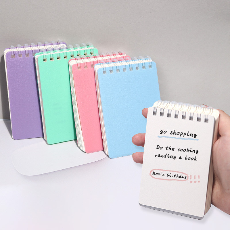 แบบพกพา Mini A7 Notepad การบ้านนักเรียนบันทึก Dot Matrix Coil Pocket Notepad Grid Notebook