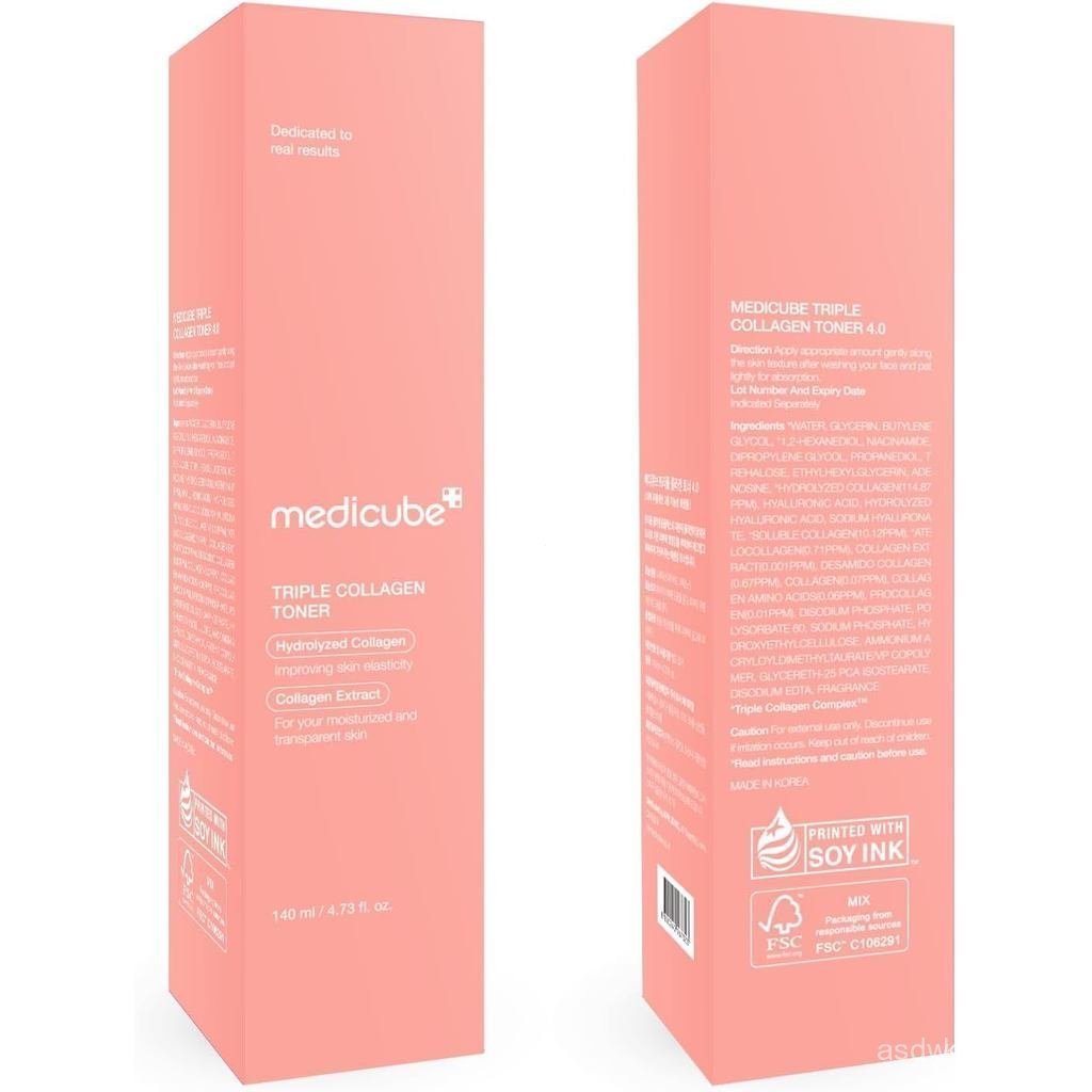 MedicubeTripleCollagenToner-ไฮโดรไลซ์,Atelo,&ColenticalCollagenforDeepHydration&Plump-Fast-Absorbing
