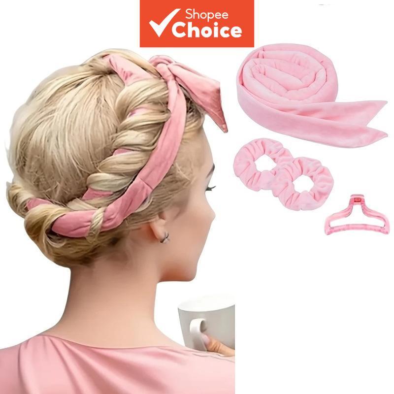 Heatless Velvet Hair Curlers สําหรับผมยาว – ที่คาดผมแบบแท่งนอนข้ามคืน, คลื่นชายหาดแบบนุ่มพร้อม Scrunchies & Clip