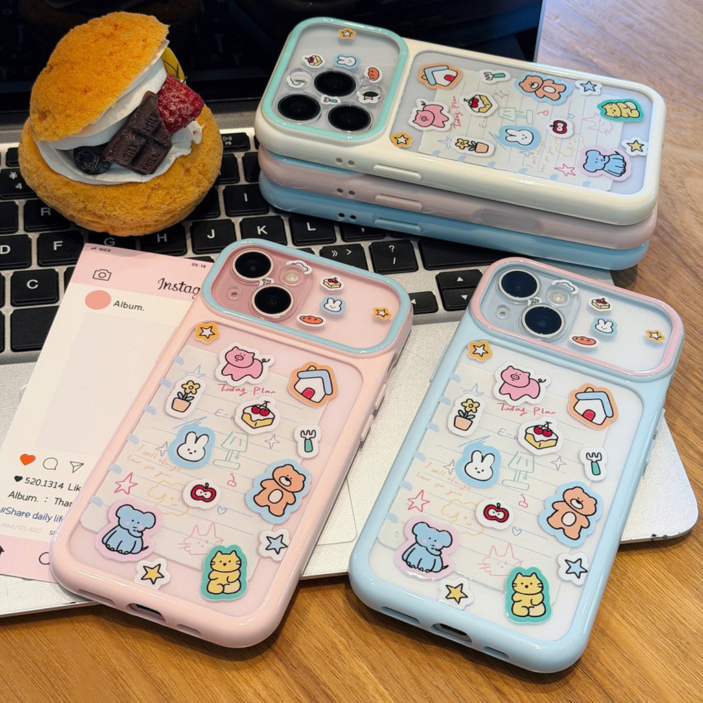 สําหรับ iphone กันกระแทกเกาหลีน่ารักเคสโทรศัพท์ 18 PRO MAX 17 PRO MAX 16 ProMax/15 PRO MAX 16 PLUS 14 13pro MAX 16pro ครอบคลุมเต็มรูปแบบผู้หญิงการ์ตูน Lanyard เคสกันกระแทก