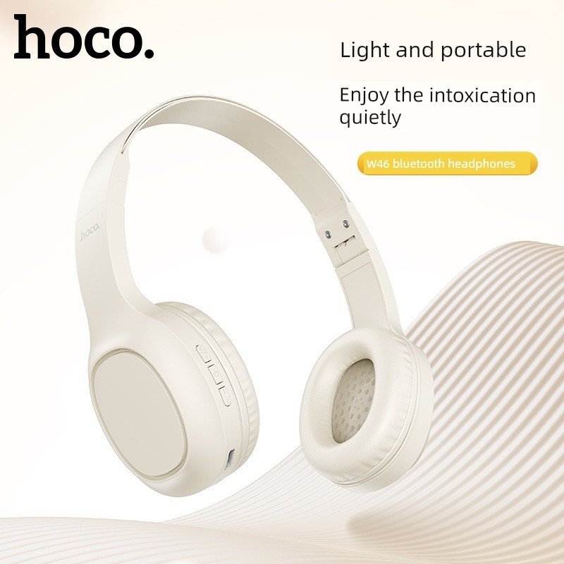 หูฟังครอบ หูฟังครอบหู HOCO HOCO W46 ชุดหูฟังบลูทูธสไตล์ใหม่ไร้สายบลูทูธ 5.3 กีฬาหูฟังชนิดใส่ในหูคุณภ