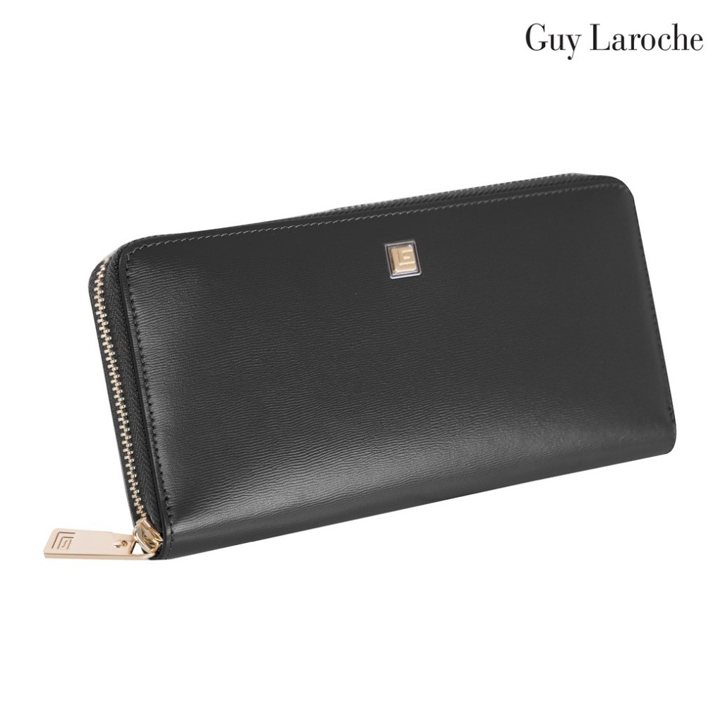 Guy Laroche กระเป๋าสตางค์ผู้หญิง ซิปรอบยาว สีดำ รุ่น AGP1054ZW6BLL