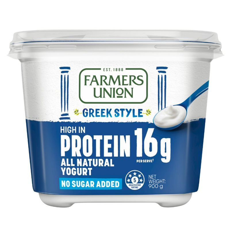 ฟาร์มเมอร์สยูเนียนกรีกสไตล์โยเกิร์ตไฮโปรตีน 900ก Farmers Union Greek Style Yogurt High Protein 900g. [9300658411892 ]