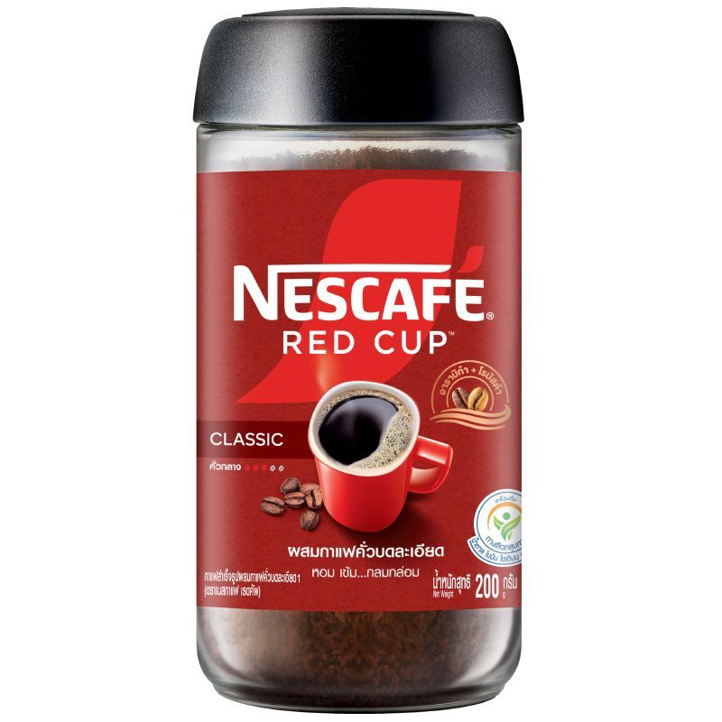 เนสกาแฟเรดคัพกาแฟสำเร็จรูปขวด 200กรัม Nescafe Red Cup Coffeejar 200g. [หมายเลขบาร์โค้ด 8850124003706]