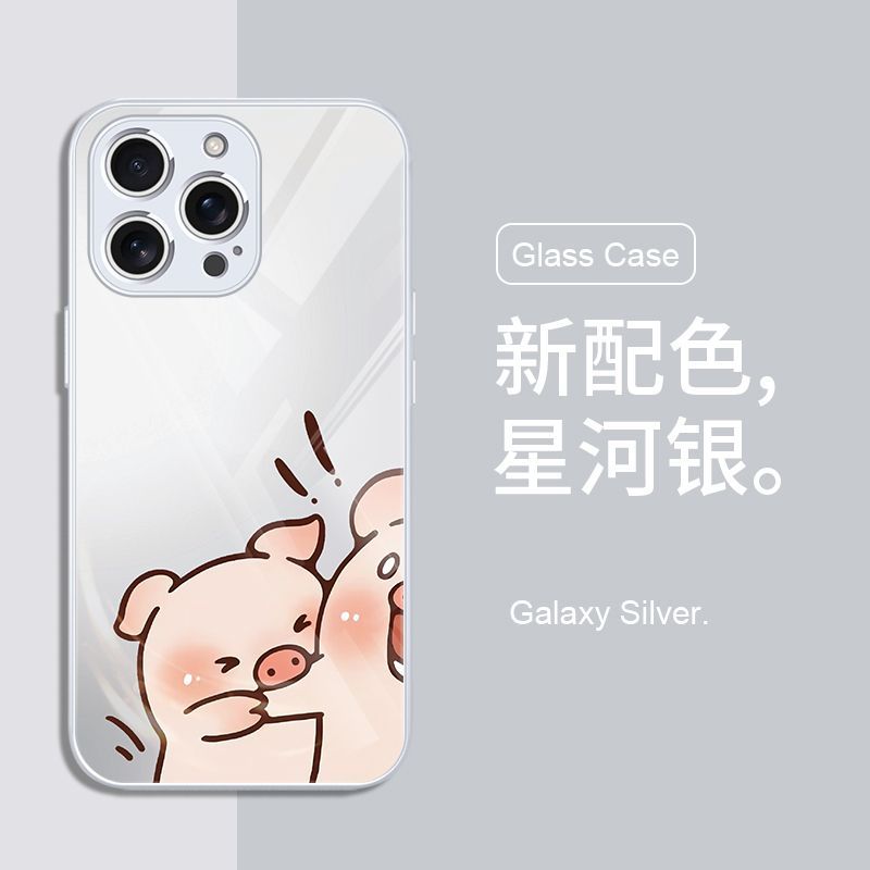 เหมาะสําหรับ Apple 16promax เคสโทรศัพท์คู่ iPhone15plus น่ารัก 14pro Piggy 13 ตลก 128.27