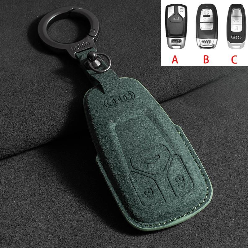ฝาครอบพวงกุญแจรถหนัง Key Pouch Keyfob สําหรับ Audi A6 A1 A3 A7 A5 Sportback C7 C5 A4 B9 R8 Tt Mk2 C6