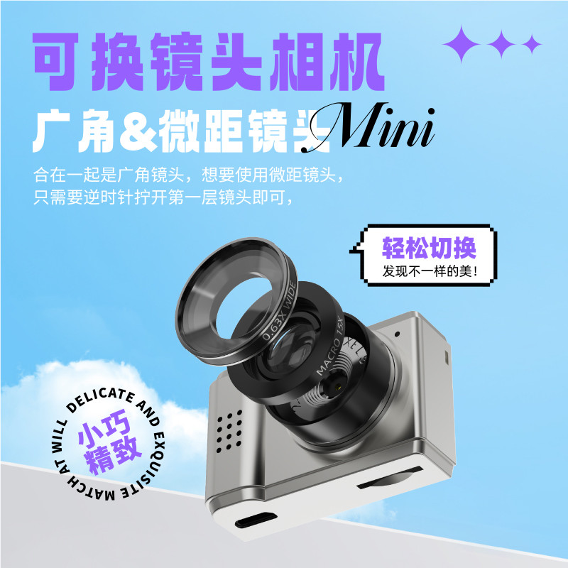 AWKCI Thumb Camera Student ccd Camera Children Digital Pocket Camera สามารถถ่ายภาพได้