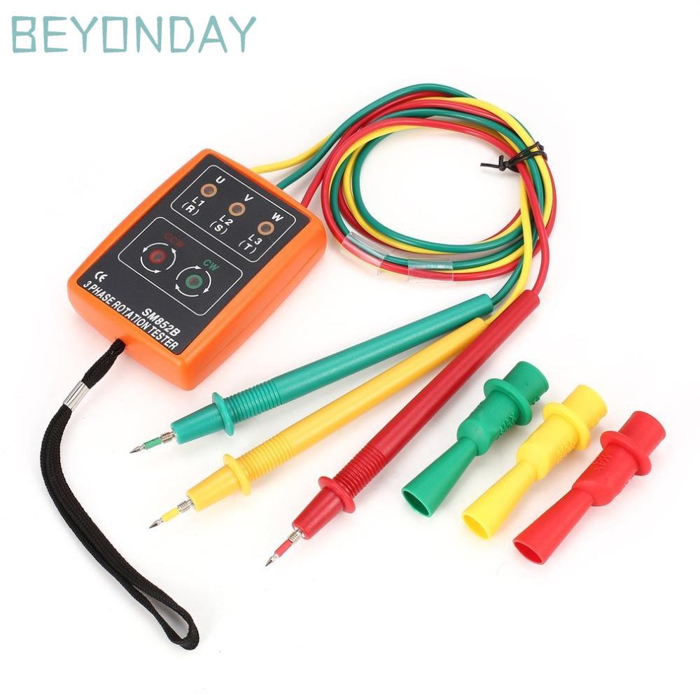 GUOGUA เครื่องทดสอบการหมุนเฟส, Buzzer 20Hz-400Hz เครื่องวัดลําดับเฟส, Professional แบบพกพา SM852B LE