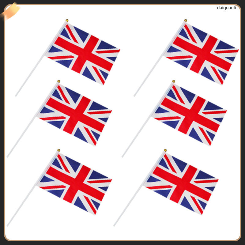 6 ชิ้น Union Jack Hand Waving Flag Royal UK GB Great Britain Flags daquanli