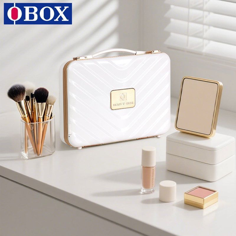 Obox กระเป๋าเครื่องสําอางระดับไฮเอนด์หญิง 2026 พร้อมแสงและกระจกช่างแต่งหน้าเฉพาะกระเป๋าเดินทางกระเป๋
